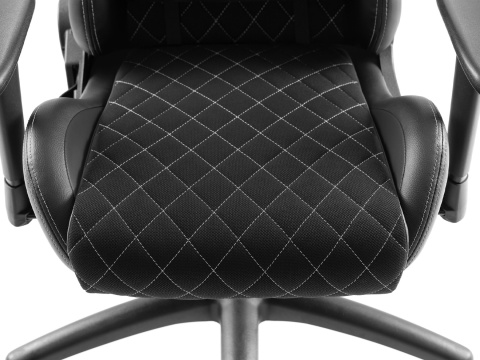 Materiałowy Fotel PHANTOM: Large Size – Czarny Diamond White