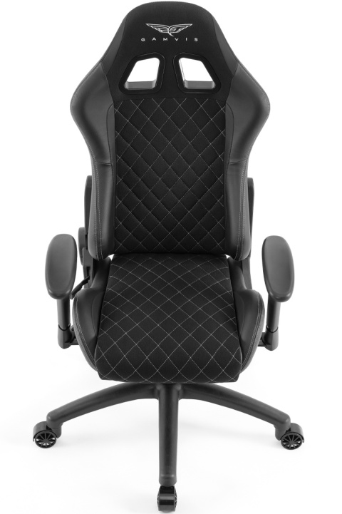 Materiałowy Fotel PHANTOM: Large Size – Czarny Diamond White